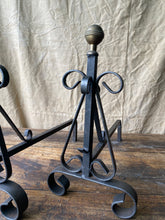 Load image into Gallery viewer, French Decorative cast iron Fire Dogs Andirons