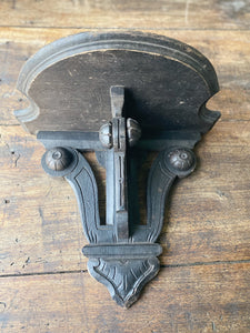 Antique ebonised wood plant shelf