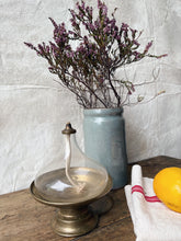 Load image into Gallery viewer, Old brass and glass wick oil lamp