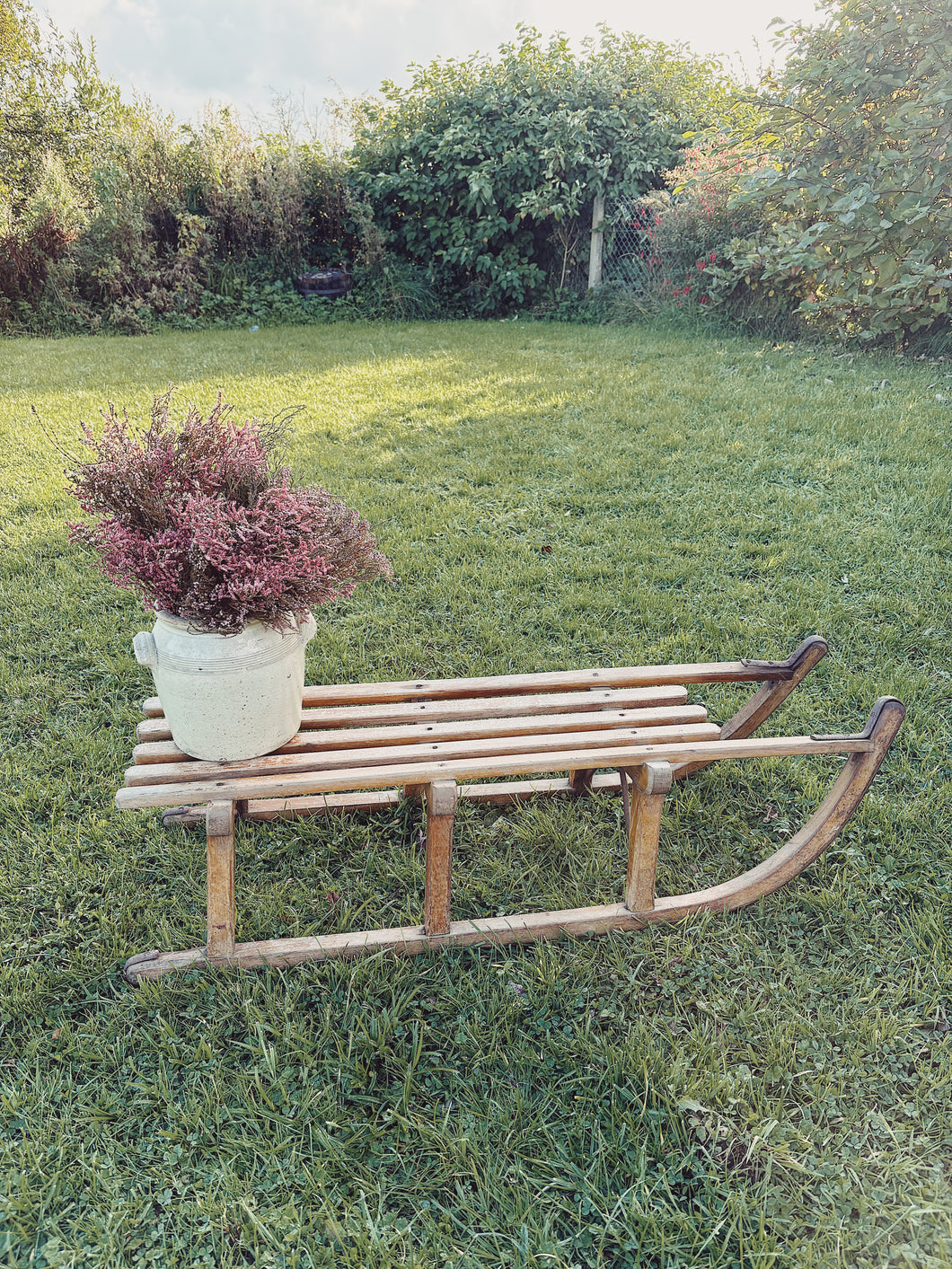 Antique French wooden sled