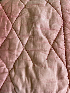 Antique french faded pink quilt