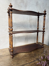 Load image into Gallery viewer, Antique French 19th century turned wood wall shelf