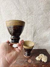 Load image into Gallery viewer, Vintage pair of studio stoneware goblets