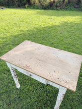 Load image into Gallery viewer, Antique French painted legs table desk with drawer