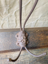 Load image into Gallery viewer, Vintage French hat and coat rack with wire hooks