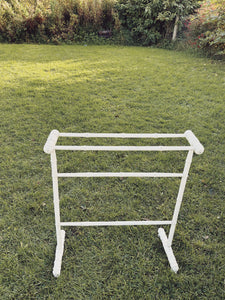 Vintage French painted wood towel stand