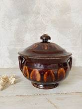 Load image into Gallery viewer, Vintage glazed brown earthenware soup tureen