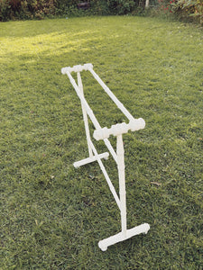 Vintage French painted wood towel stand