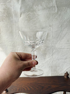 Vintage crystal d’Arques cut glass champagne coupés - set of 10