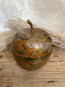 Vintage French cloisonné apple trinket box