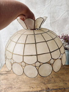 Vintage mother of pearl and brass light shade