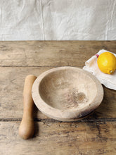 Load image into Gallery viewer, Vintage wood pestle and mortar
