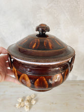 Load image into Gallery viewer, Vintage glazed brown earthenware soup tureen