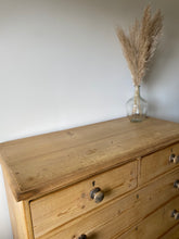 Load image into Gallery viewer, Antique Rustic Victorian pine chest of drawers