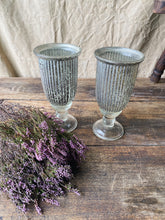 Load image into Gallery viewer, Vintage silver votives lanterns  - pair