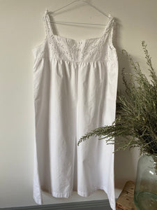 1960s French embroidered cotton nightdress