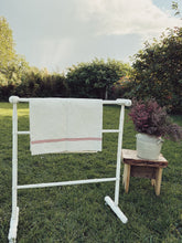 Load image into Gallery viewer, Vintage French painted wood towel stand