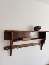 Load image into Gallery viewer, Vintage French wall shelf with hooks
