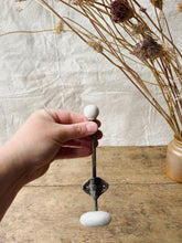 Load image into Gallery viewer, Antique Brass and porcelain hat and coat hook