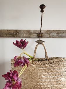 Vintage French Hat and coat hook with wood knob