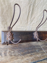 Load image into Gallery viewer, Vintage French hat and coat rack with wire hooks