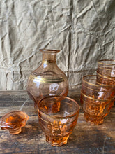 Load image into Gallery viewer, 1940s French pink water glasses and carafe