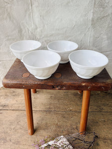 Vintage Arcopal milk glass breakfast bowls - set of 4