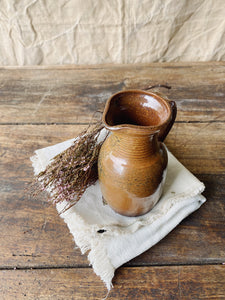 Vintage small sandstone glazed milk jug