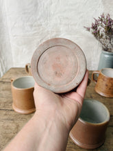Load image into Gallery viewer, Vintage French rustic hand turned stoneware mugs - set of 6
