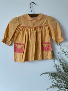 1980s French nursery school smock apron 2-3yrs