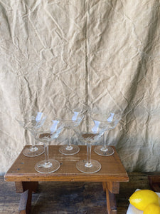 Vintage French 1930s cristal glasses by DOYEN Belgium