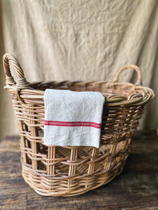 Vintage French extra large wicker basket