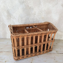 Load image into Gallery viewer, Wicker large six compartment bottle basket