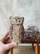 Load image into Gallery viewer, Vintage seashell owl figurine handcrafted