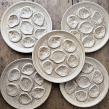 Load image into Gallery viewer, Vintage French sandstone oyster plates - set of 5