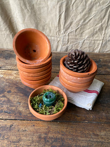 Small vintage terracotta pots