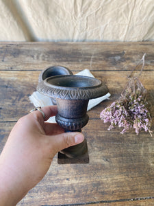 Vintage mini cast iron urns - pair