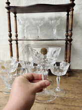 Load image into Gallery viewer, Vintage crystal d’Arques cut glass champagne coupés - set of 10