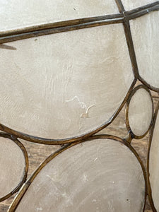 Vintage mother of pearl and brass light shade