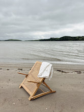 Load image into Gallery viewer, Vintage Rattan Backed Folding Wooden Back Rest