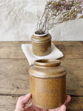 Load image into Gallery viewer, Vintage French brown glazed sandstone pots