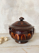 Load image into Gallery viewer, Vintage glazed brown earthenware soup tureen