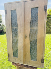 Load image into Gallery viewer, French early 20th century wooden cabinet with textured glass