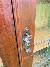Load image into Gallery viewer, Vintage double door cabinet with lead light and stained glass