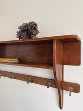 Load image into Gallery viewer, Vintage French wall shelf with hooks