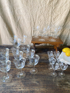 Vintage French 1930s cristal glasses by DOYEN Belgium