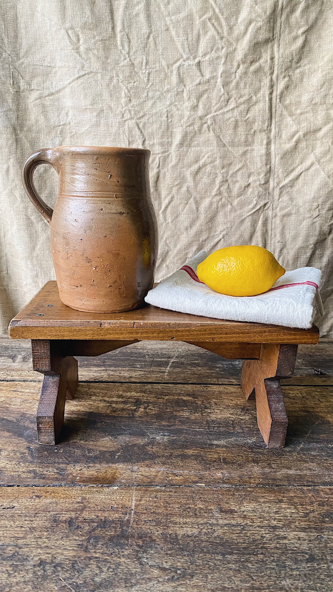 Vintage handmade sandstone milk jug