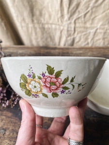 Pair Vintage French breakfast bowls