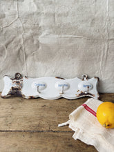 Load image into Gallery viewer, Antique French  Enamel kitchen towel hooks