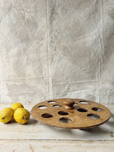 Load image into Gallery viewer, Vintage handmade wooden egg stand